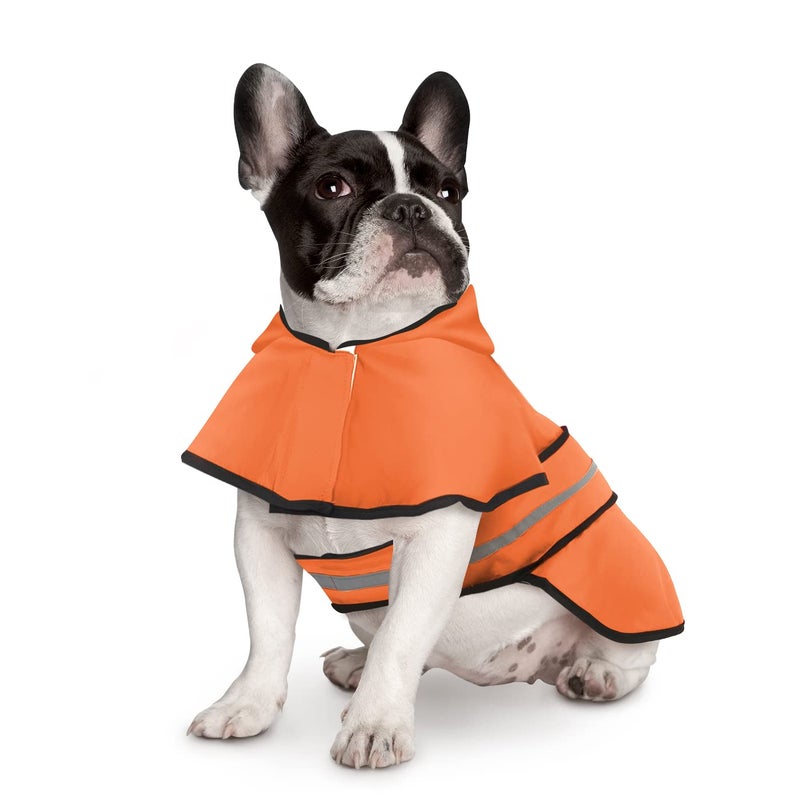 HDE Dog Raincoat Jacket Reflective Adjustable Hooded Pet Poncho Rain Coat with Leash Hole for Small to X-Large Dogs Safety Orange - M - Image 2